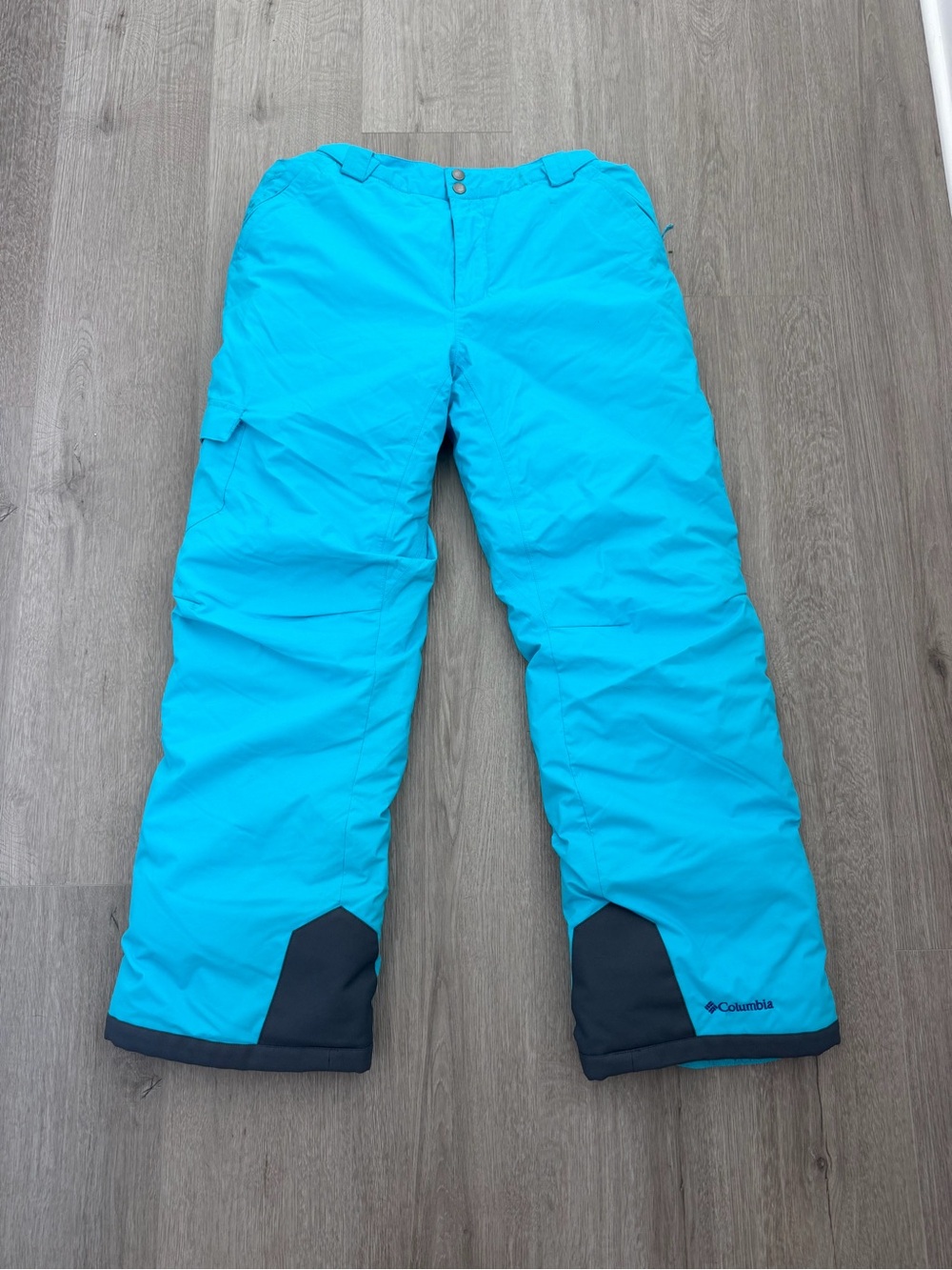Columbia Kids Bright Turquoise Snow Pants with Black Reinforced Hems